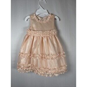 Love Girls Peach Ruffle Sleeveless Dress Size 9 M Preowned